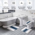 thumbnail image 5 of Gray Navy Blue Bath Mat 3 Piece Bathroom Rug Set, Modern Gradient Geometric Non Slip Bath Rug Contour Mat and Toilet Lid Cover, Absorbent Shower Mats Soft Bath Rugs and Mats Sets, 5 of 8