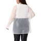 thumbnail image 3 of Camisa de mujer de tallas grandes Agnes Orinda, con malla transparente, de manga larga, con botones, blusas 1X blanca, 3 of 7