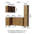 thumbnail image 3 of Cocina Integral Completa Esquinera 261cm Emilly Song Madesa 01 - Marrón Madesa GCEM261001, 3 of 10