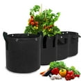thumbnail image 3 of Anvazise 2/5/10/15 Gallon Grow Bag with Handles Non-woven Fabric Gardening Vegetable Tomato Strawberry Growing Planter Garden Supplies Black 15Gallon, 3 of 10
