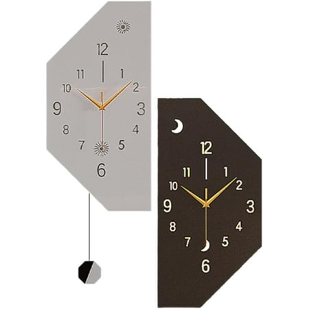 Qianly Double Sided Corner Wall Clock Modern, Creative, Iron Art Decorative Clock, Wall Ornament for Office, Living Room, Bedroom, Octagonal Small