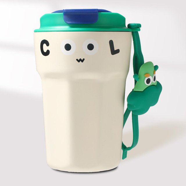 Taza con aislamiento al vacío de dibujos animados Tazas de café 420ml Vaso térmico Taza para acampar con aislamiento al vacío Taza de bebidas para perfecl Taza de café