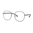 thumbnail image 2 of Womens Optical Quality Metal Rim Large Round Blue Light Flitering Computer Glasses Silver Black, 2 of 4