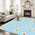 thumbnail image 2 of Area Rug for Living Room, Spring Floral Daisy Non-Slip Indoor Large Carpet for Bedroom/Dining Room, Blue Elegant Pastoral Flowers Watercolor Washable Rectangle Floor Runner Rugs - 5 x 8 Ft, 2 of 8