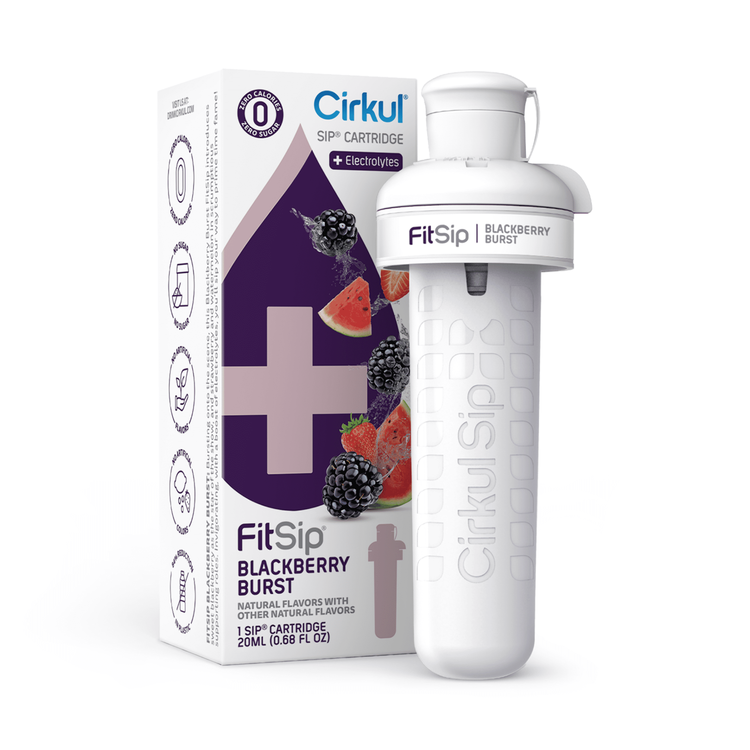 (2 pack) Cirkul FitSip Blackberry Burst Flavor Cartridge, Drink Mix, 1-Pack