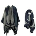 thumbnail image 5 of Poncho Scarf Wrap - Autumn Open Front Cape Windproof Knit Wool Coat Blanket Cape Scarf Oversized Winter Blanket Reversible Shawl Thick Cardigan Coat For Woman Girl Festive Gifts, 5 of 5