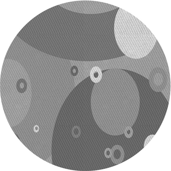 Ahgly Company Machine Washable Indoor Round Transitional Dim Gray Area Rugs, 5' Round