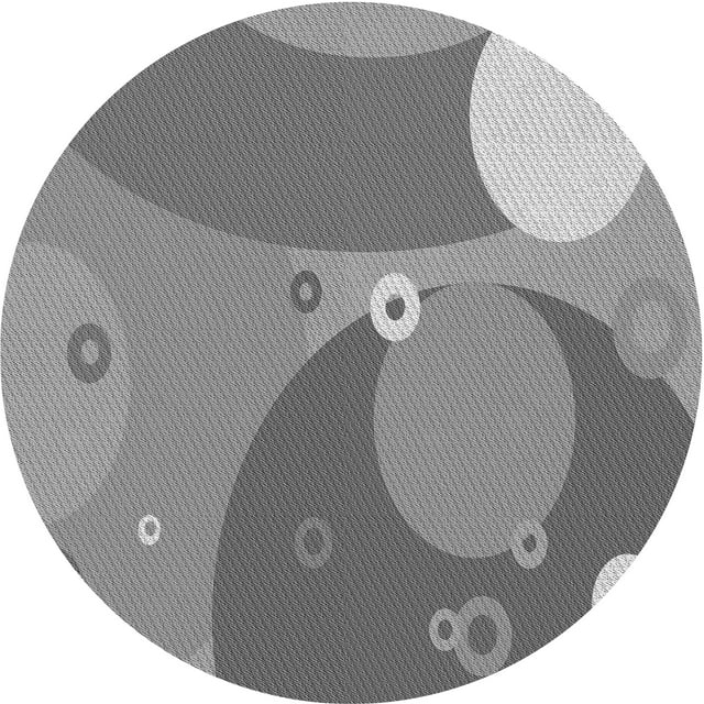 Ahgly Company Tapis Rond Lavable en Machine Intérieur Transitionnel Gris Foncé, 4 Pieds Rond