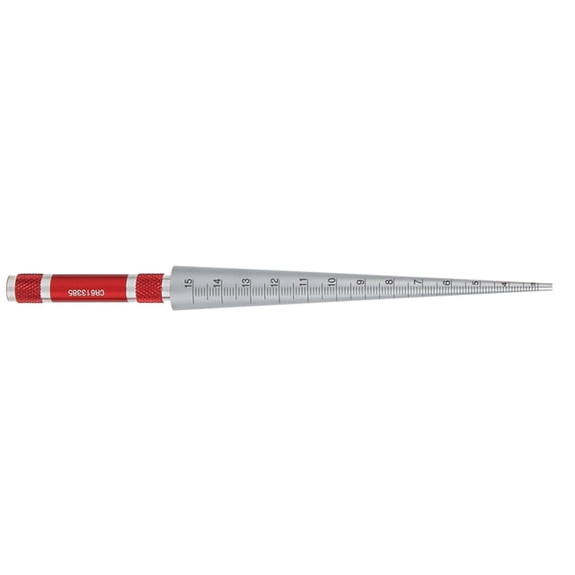 Jauge d'Ouverture Conique à Large Application en Acier Inoxydable, Règle Conique à Trou, Simple à Utiliser pour les Tubes en Plastique à Paroi Mince de 3 à 15 Mm