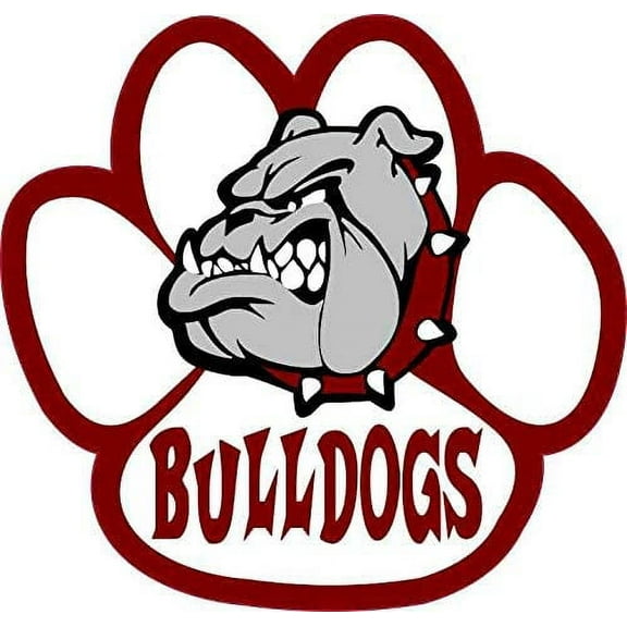 Stickertalk Maroon Bulldog Paw Sticker Automotive Specialty Parts, 5" x 4.75"