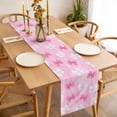thumbnail image 3 of Table Runner 72 Inches Long for Kitchen Dining, Pink White Bow Dresser Scarf Farmhouse, Dining Table Decorations for Wedding/Parties, Modern Art Watercolor Bowknot 13 x 72 In, 3 of 8