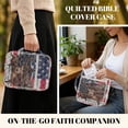 thumbnail image 5 of Xixirimido Bible Cover Case for Women, Quilted Bible Cover Bag with Handle, Bible Carrying Case Study Supplies Accessories for Men, Broken American Flag Deer Pattern, 5 of 7
