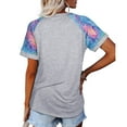 thumbnail image 7 of zttd women camouflage print crew neck short sleeve colorblock t shirt top, 7 of 7