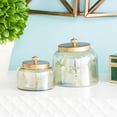 thumbnail image 3 of Cosmoliving by Cosmopolitan Glam Transparent Smoked Glass with Golden Hue Decorative Jars, Set of 2 4"W x 5"H, 3 of 12