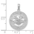 thumbnail image 4 of Auriga 925 Sterling Silver Rhodium-Plated Polished Puerto Rico Circle Frog Pendant (L-25.25mm), 4 of 6