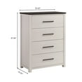thumbnail image 3 of Roundhill Furniture Realynn 4-Drawer Bedroom Chest, Off-White Finish, 3 of 10