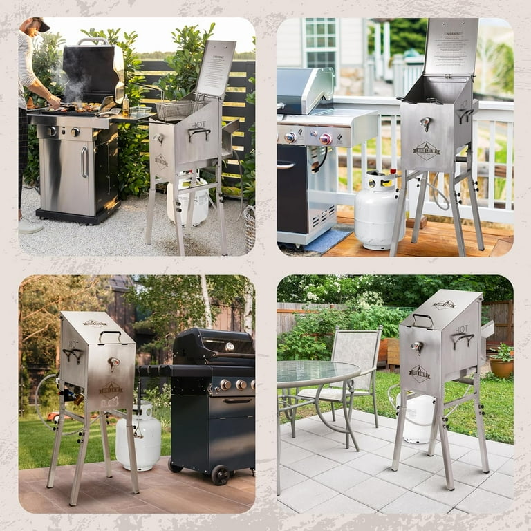 Hike Crew Outdoor 4-Gallon Propane Deep Fryer with Basket, 120 V