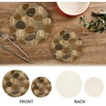 thumbnail image 4 of Coolnut Ceramic Tiles Wood Marble 3D Round Cotton Trivets Pot Holders, Hot Pads Pure Cotton Stylish Coasters for Boho, Farmhouse, Kitchen - 2pcs Home Decor Gifts, 4 of 7