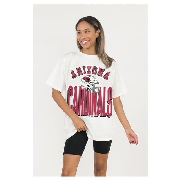 Women's Gameday Couture  White Arizona Cardinals Oversized Classic Fierce Focus T-Shirt