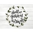 thumbnail image 2 of Imperfect Dust 32x25 Gold Ornate Wood Framed with Double Matting Museum Art Print Titled - Shall We Gather at the River, 2 of 4