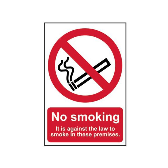 Scan - No Smoking It Is Against The Law To Smoke In These Premises - PVC 200 x 300mm