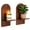 Walnut Color, variant on Black Wood Arch Wall Candle Sconces Set of 2 for Hallway Fireplace Bedroom Decor