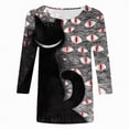 thumbnail image 4 of Godom Halloween Shirts Women Ghost Graphic Tees 3/4 Sleeve Fall Pumpkin T-Shirt Tops, 4 of 4
