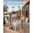 thumbnail image 3 of WINSOON 5-Piece HIPS All Weather Outdoor Patio Dining Sets, 1-Table 4-Chairs, Sturdy Frame & Easy to Install for Family Use，White, 3 of 9