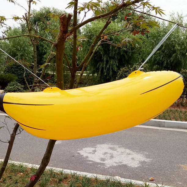 Plátano Inflable Con Anillos – Set De 2 Plátanos De PVC De 26″ Y 6 Aros De Plástico, Juego De Fiesta Para Piscina Y Carnaval