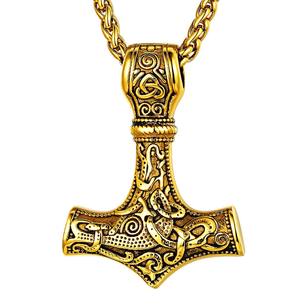 Viking Celtic Amulet 925 Sterling Silver Thor Hammer Pendant Goat- 20 Grams 