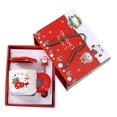 thumbnail image 4 of Juego de tazas navideñas, taza de agua, liviana, linda taza de té de Papá Noel, taza de café con tapa, cuchara para invierno, oficina, fiesta, mesa, Calcetines rojos, 4 of 8