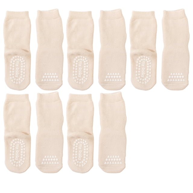 5 pares de calcetines antideslizantes para bebé, hasta la rodilla, antideslizantes