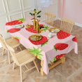 thumbnail image 3 of Red Strawberry Plants Fruit Pink Pattern Rectangle Tablecloth 60"x120",Waterproof Polyester Rectangle Table Cloth, Wipeable Spillproof Polyester Tablecloth for Dining, Camping, Indoor and Outdoor, 3 of 6