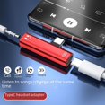 thumbnail image 3 of Adaptador tipo C 2 en 1 Adaptador de audio para auriculares de 3,5 mm Tipo T para cargar Huawei Letv y escuchar canciones, 3 of 5