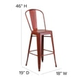 thumbnail image 4 of Bowery Hill 30" Metal Bar Stool in Distressed Kelly Red, 4 of 7