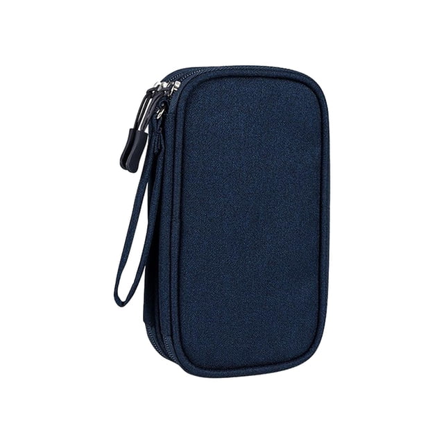 Organizador de Viaje Electrónico Multifuncional Sunnimix para Cables de Unidad Flash USB 2 Capas Azul