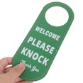 thumbnail image 3 of unbranded Señal Para Puerta De Por Favor Con Doble Cara En Cuero PU Verde Duradero, 3 of 8