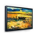 thumbnail image 3 of Designart 'Boat At The Lake During Evening Glow VI' Nautical & Coastal Framed Canvas Wall Art Print, 3 of 5