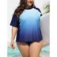 thumbnail image 4 of Sociala Women Plus Size Rash Guard Short Sleeve Swim Shirt Rashguard Swimwear Top, 4 of 7