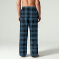 thumbnail image 3 of Fabrcox Plaid Flannel Pajamas Bottoms for Men Oversized M-Xxl Xxxl Straight Leg Pj Bottoms with Pockets Winter Warm Casual Drawstring Sleepwear Pants Dark Blue XL, 3 of 6