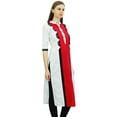 thumbnail image 4 of Phagun Tunique en Coton pour Femmes Kurta Droite Blouse d'Été Décontractée avec Col Chinois, 4 of 7