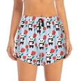 thumbnail image 4 of Lsque Panda And Rose Printed Women's Running Shorts with Liner Pockets,Elastic Quick Dry Workout Athletic Gym Yoga Shorts,Womens High Waist Shorts-Large, 4 of 9