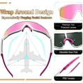 thumbnail image 4 of KANASTAL Sports Sunglasses Women Polarized Sun Glasses Men Wrap Around UV400 Protection Shades Ski Climbing Hiking Cycling Sailing Running - Mirrored Pink Lens, 4 of 5