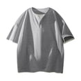 thumbnail image 1 of Camisa Elvqul Hombre Economicas sin Estampado Gris Manga Corta Cuello Redondo, 1 of 5