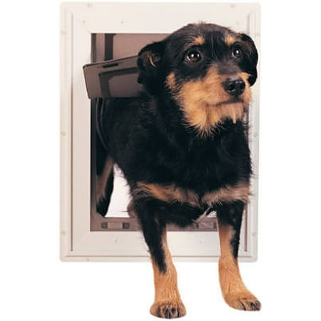 Medium White Pet Door Solid Aluminum Construction Locking Panel
