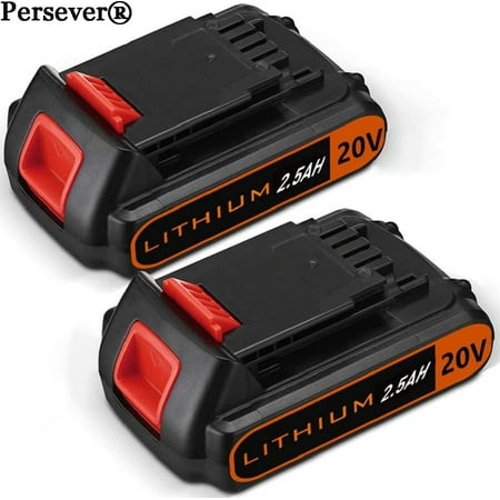 

2Pack LBXR20 2.5Ah for Black and Decker 20V Lithium Battery LB20 LBX20 LST220 LBXR2020-OPE LBXR20B-2 LB2X4020 Drill Cordless Power Tools
