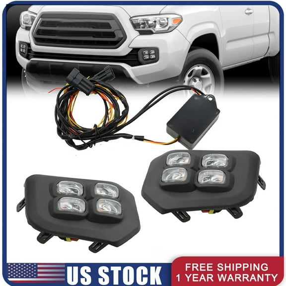 Woudy 4-Eyes DRL LED Fog lights Double Turn Signal Fit for 2016-2023 Toyota Tacoma SR SR5