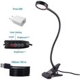 thumbnail image 4 of Lámpara de escritorio Led, abrazadera, mesa de lectura, cama con adaptador, ajuste de brillo, cuidado de los ojos para oficina y hogar, 360 Flexible, negro, 4 of 5