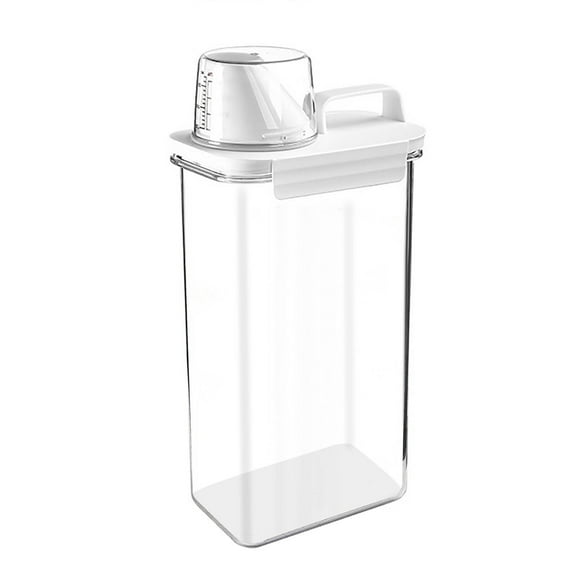 XMMSWDLA Rice Airtight Storage Container, 77.7oz/2300ml Cereal Dry Food Flour Bin, Pet Dog Cat Food Dispenser with Measuring Cup, Clear Plastic Kitchen and Pantry Organization Bin for Sugar, Pasta