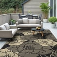 thumbnail image 2 of KUETH 6'x 9' Outdoor Rug Plastic Waterproof Outside Foldable Flower Mat UV Resistant Patio RV Deck Carpet,BLACK BEIGE, 2 of 6